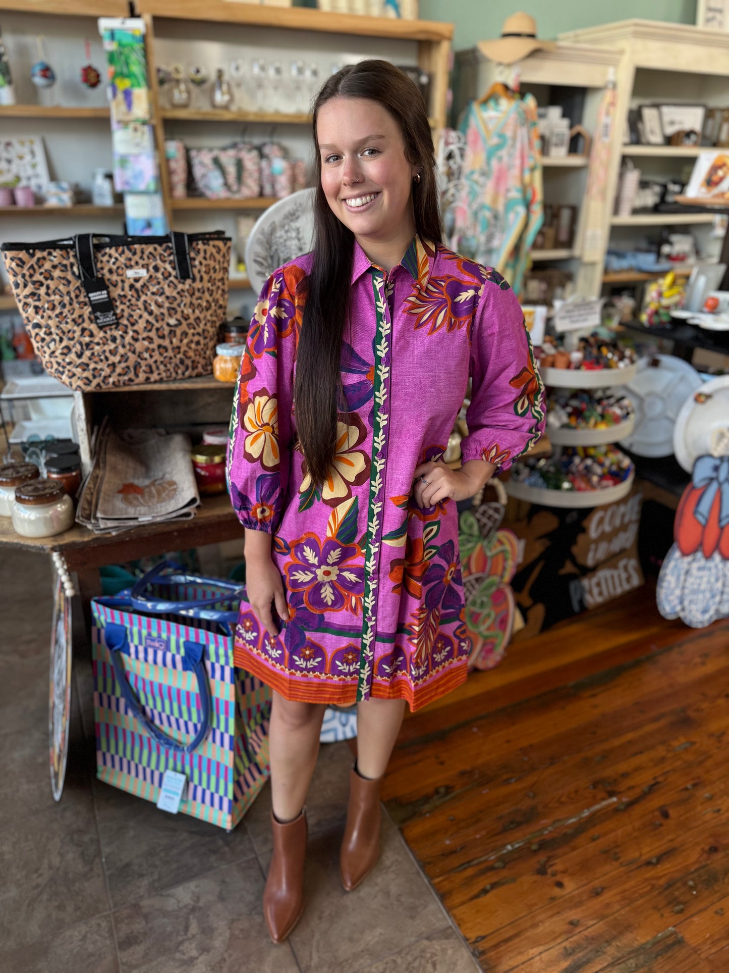 Ava Mauve Blossoms Dress