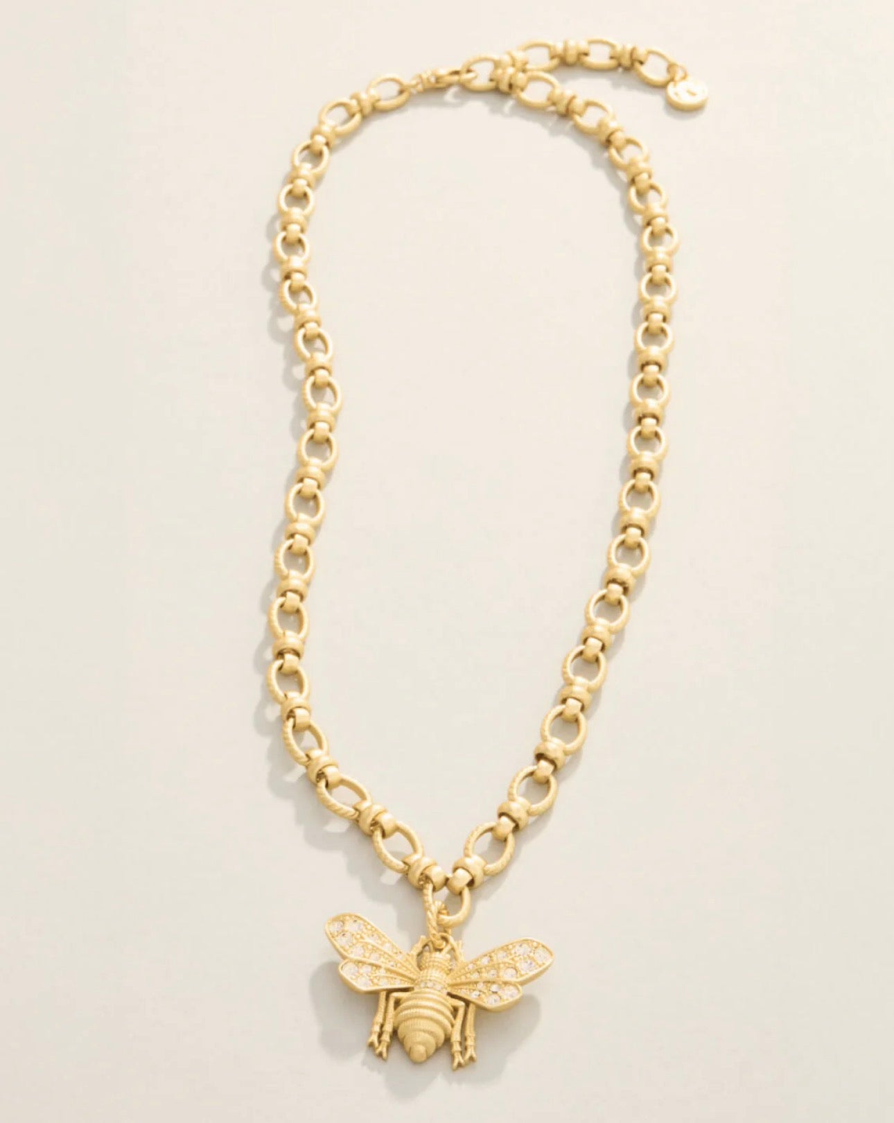 Vintage Bee Chunky Necklace 18" Crystal