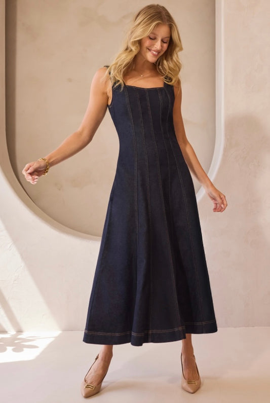 Denim Midi Dress by Liverpool