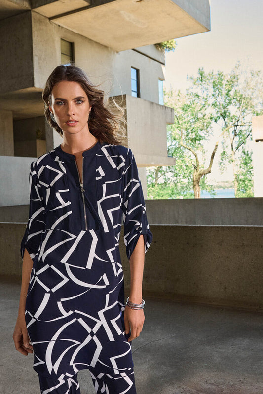 Geometric Print Straight Dress by Joseph Ribkoff