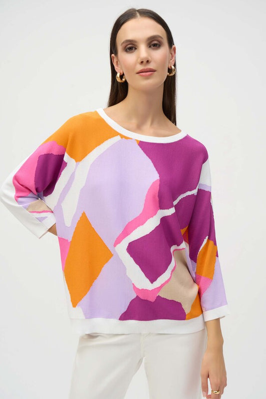 Color-blocked Relaxed Pullover by Joseph Ribkoff