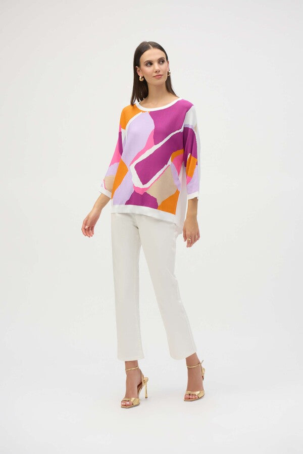 Color-blocked Relaxed Pullover by Joseph Ribkoff