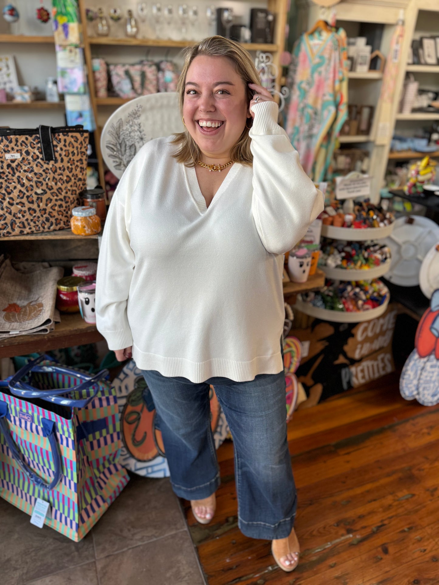 Soft Jersey V Neck Sweater