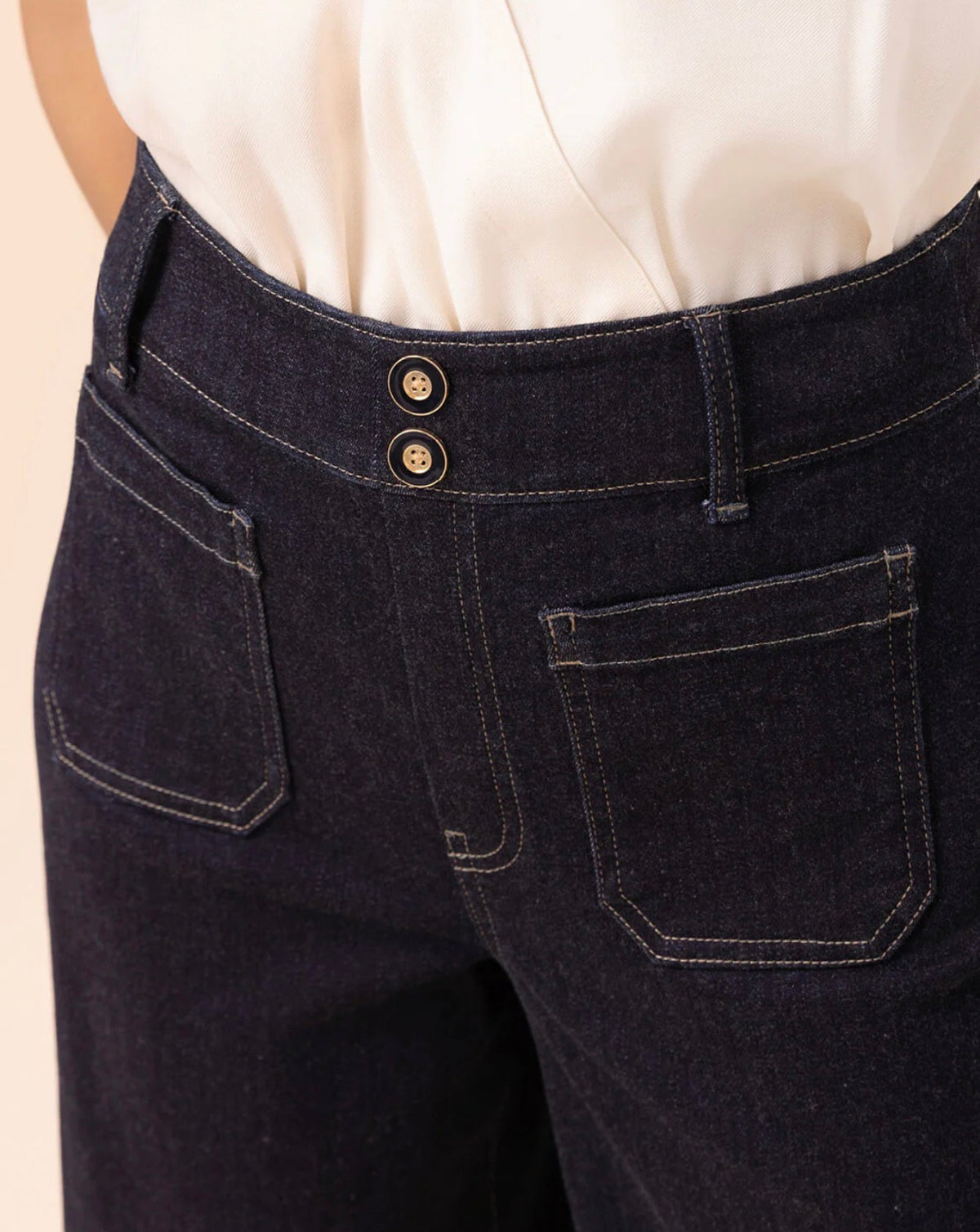 Pritchard Wide Leg Pull-On Jean Midnight Marina Rinse Wash by Spartina