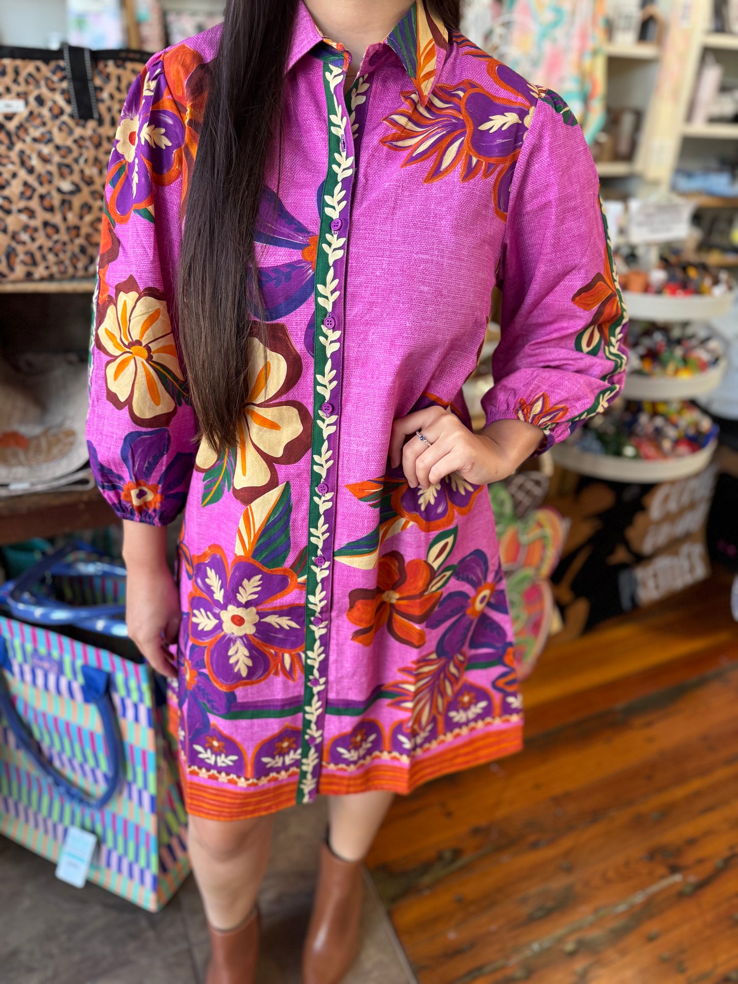Ava Mauve Blossoms Dress