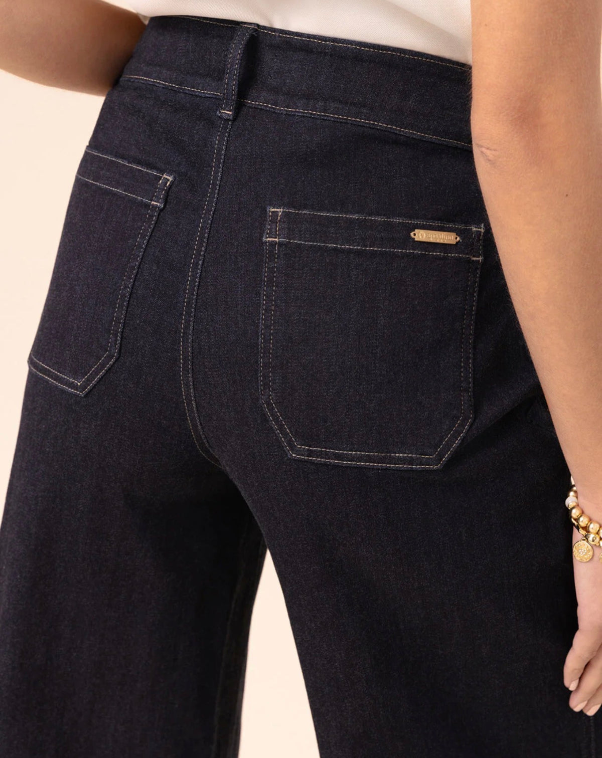 Pritchard Wide Leg Pull-On Jean Midnight Marina Rinse Wash by Spartina