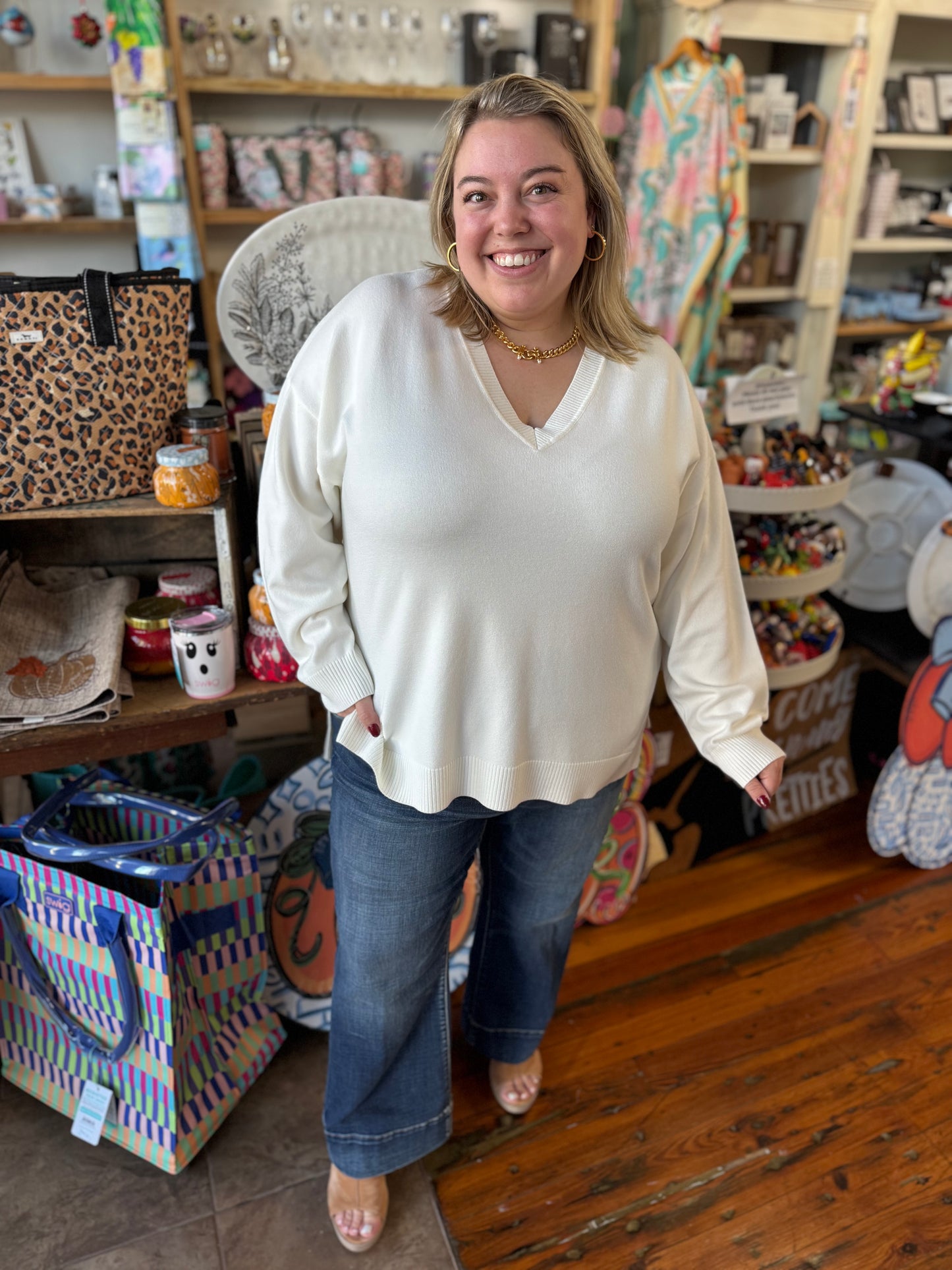 Soft Jersey V Neck Sweater