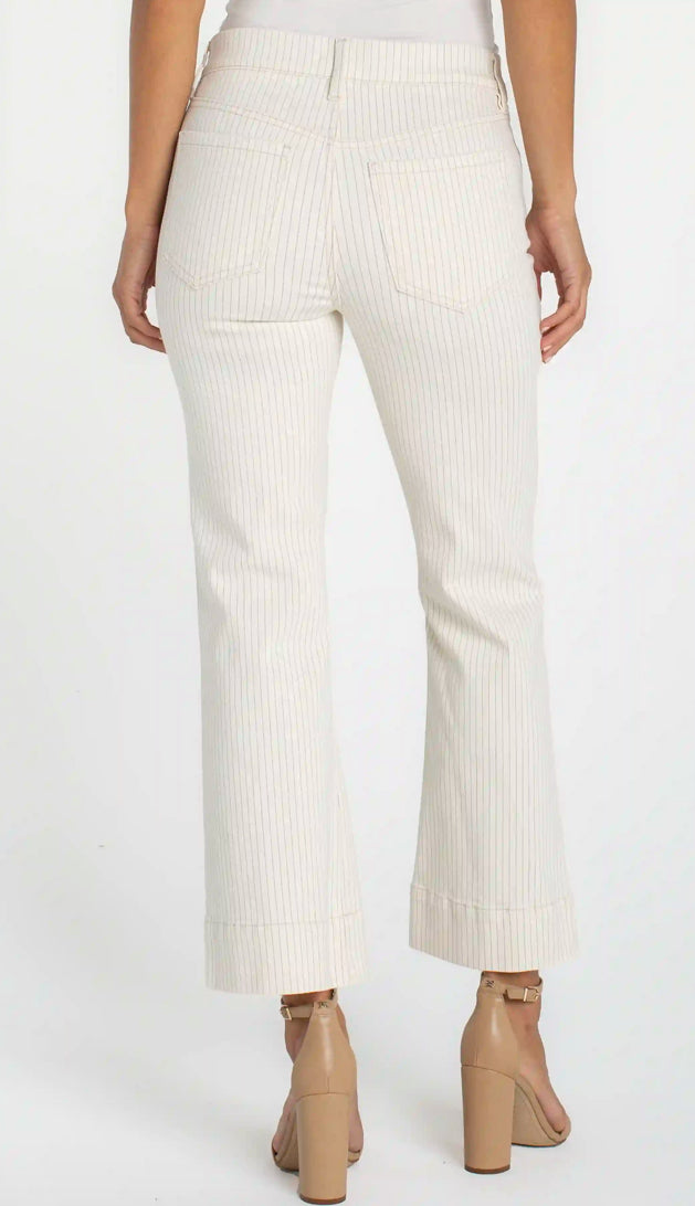 The Gia Glider Crop Flare With Wide Hem in Nautical Stripe