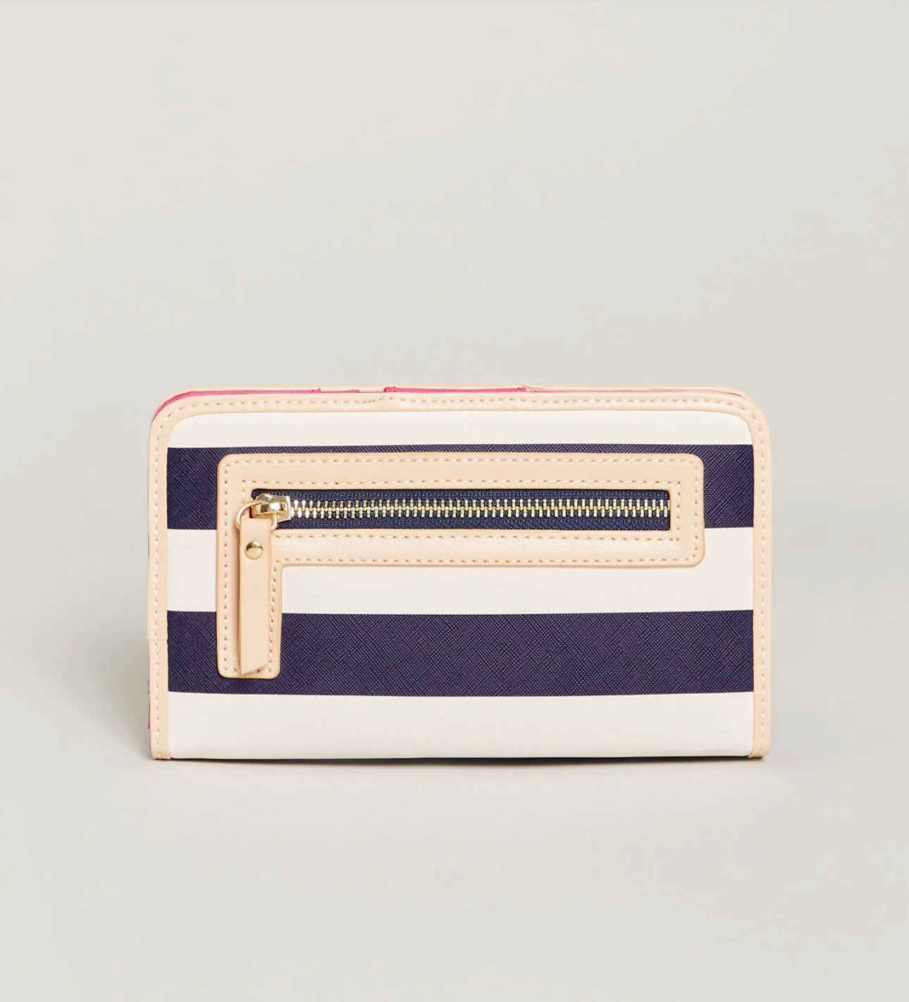 Snap Wallet Navy Stripe