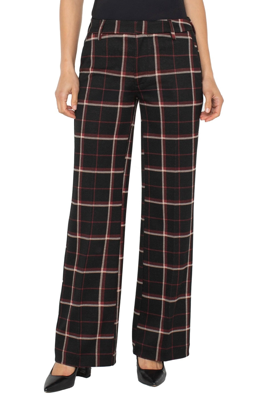 Kelsey Trousers in Black Red Tattersall Plaid by Liverpool