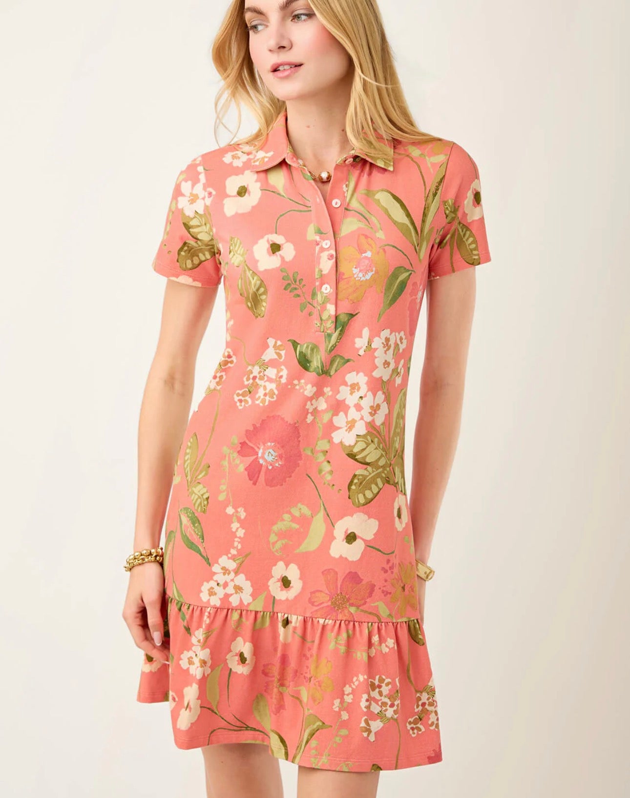 Joelle Polo Dress Lightner Garden Pink