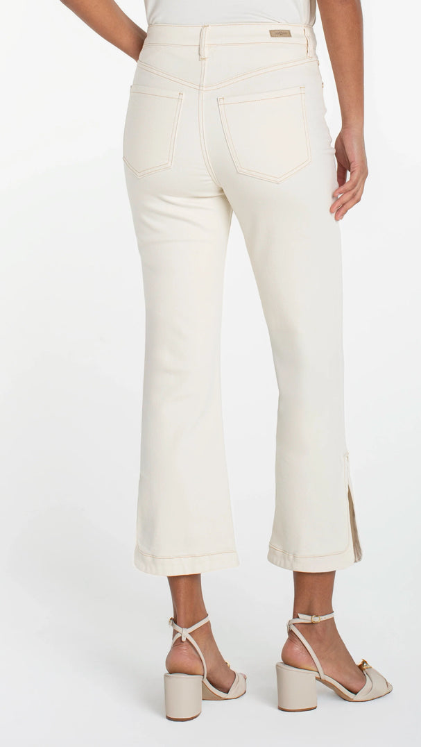 Hannah Crop Flare With Tulip Hem in Desert Dunes