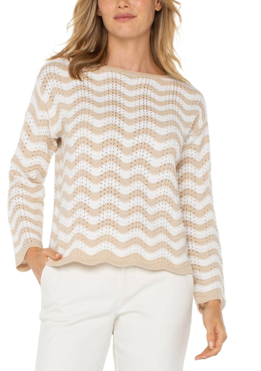 Long Sleeve Boatneck Sweater by Liverpool