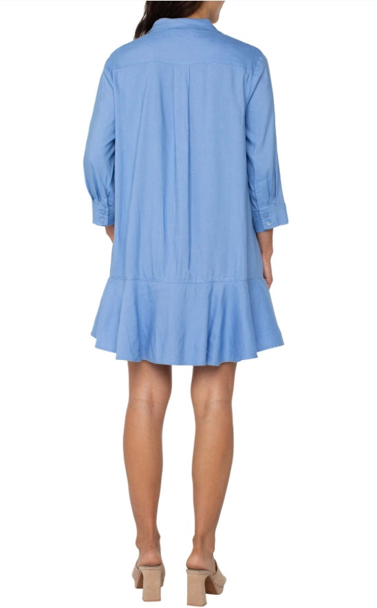 Shirt Dress with Flounce Hem by Liverpool