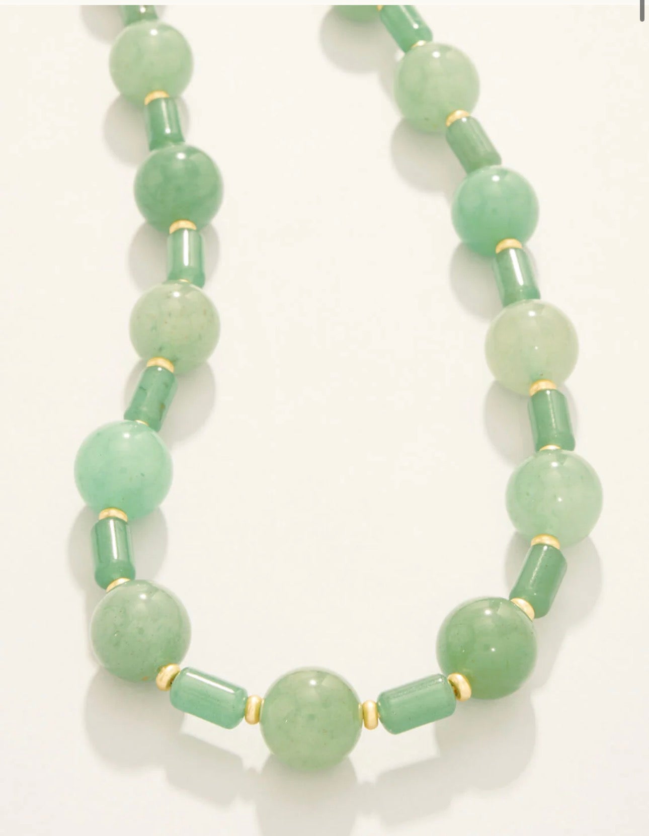 Castillo Beaded Necklace 24" Green Aventurine