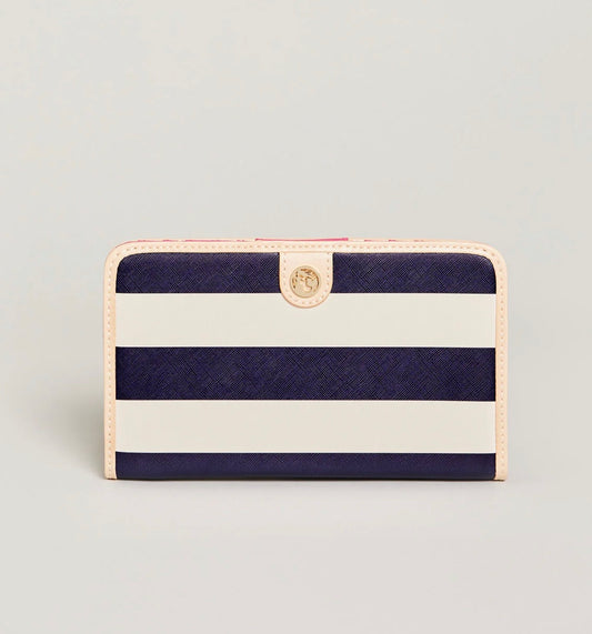 Snap Wallet Navy Stripe