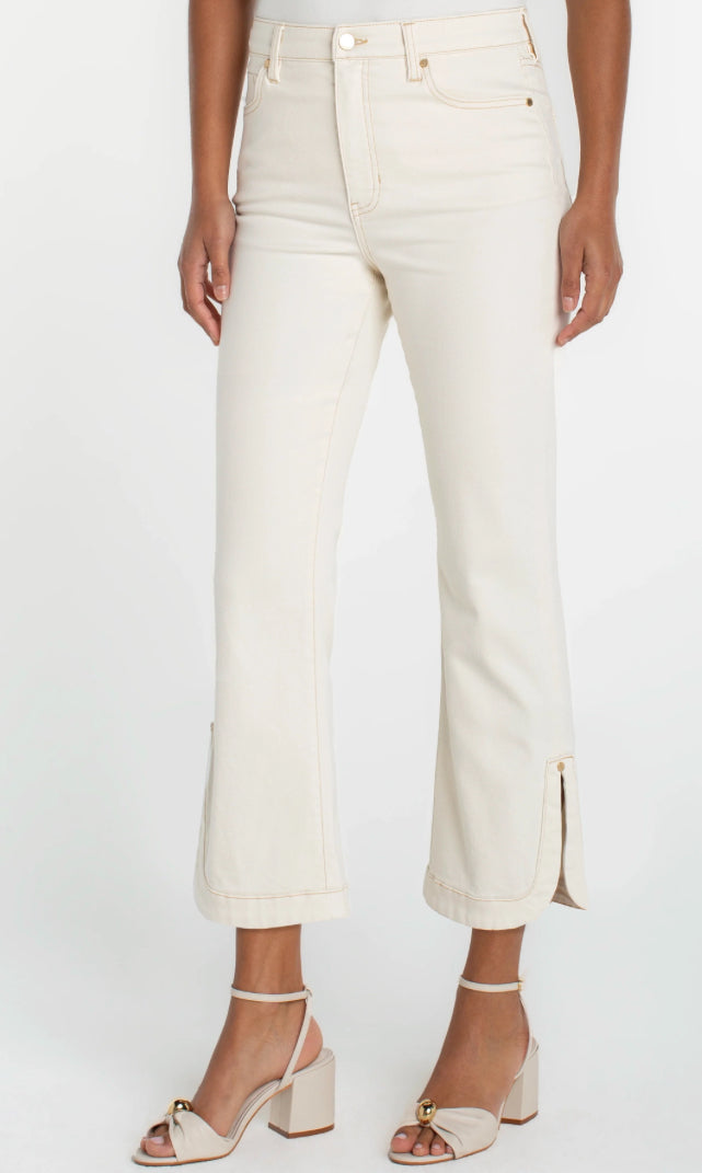 Hannah Crop Flare With Tulip Hem in Desert Dunes