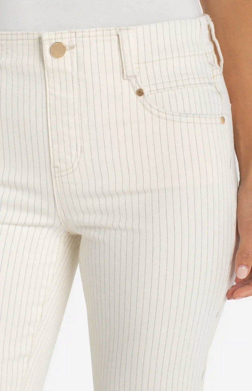 The Gia Glider Crop Flare With Wide Hem in Nautical Stripe