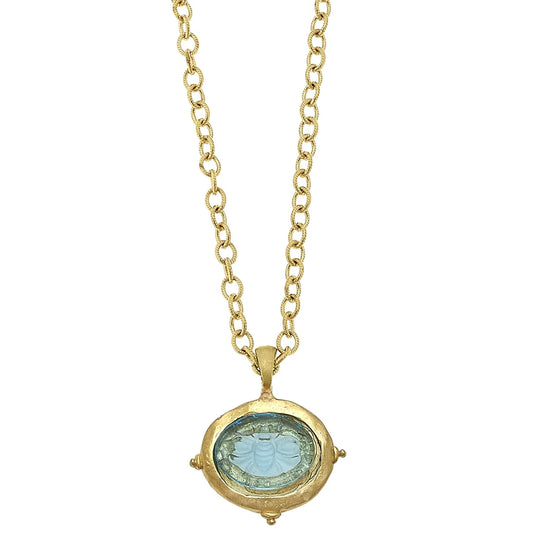 Long Venetian Glass Intaglio Necklace