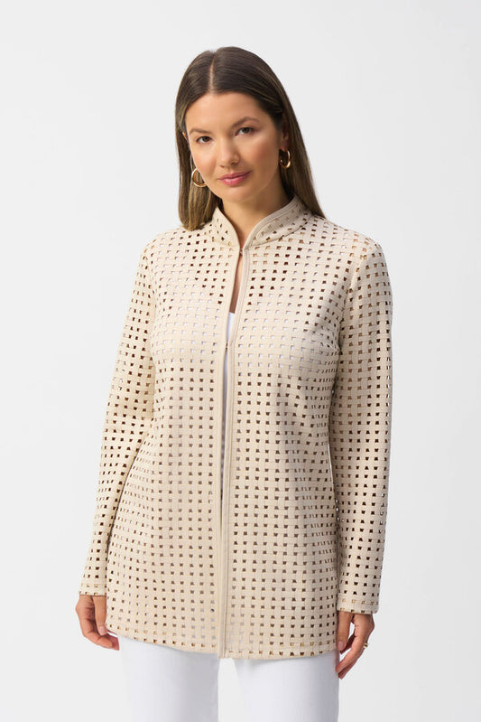 Laser Cut Suede Cover Up by Joseph Ribkoff