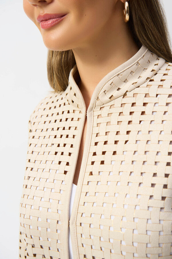 Laser Cut Suede Cover Up by Joseph Ribkoff